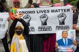 London’s Oromo community hold a protest