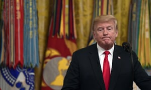 Donald Trump speaks in the East Room of the White House, on Wednesday.