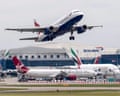 British Airways plane taking off from London Heathrow airport