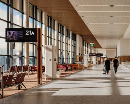Inside the new terminal building