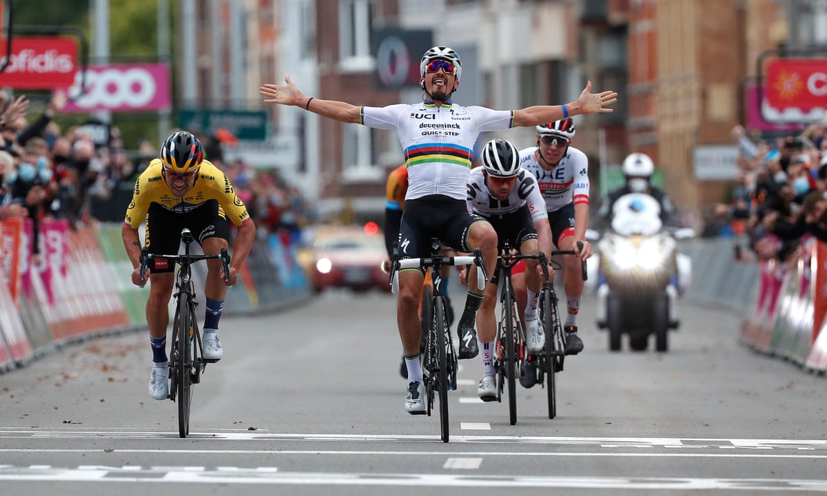Liege Bastogne Liege Roglic Pips Alaphilippe On Line After Deignan Win Cycling The Guardian
