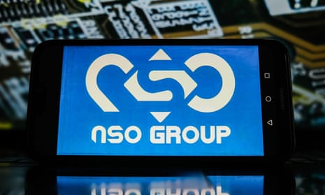 NSO Group logo is displayed on a smartphone