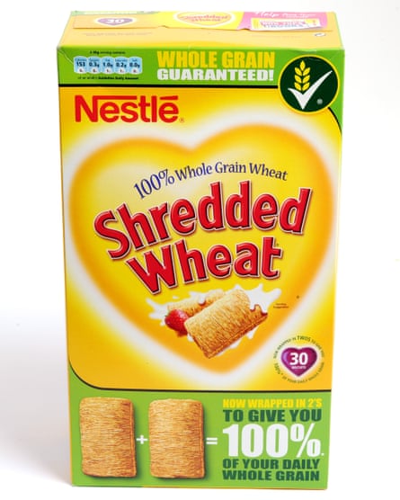 A box of Nestlé Shredded Wheat Breakfast cereals