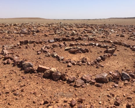 Stones arranged in concentric circles