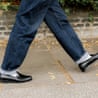 Tim Dowling's feet, walking in loafers