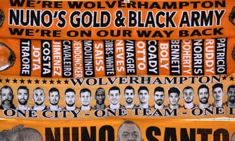 Scarves for sale outside Molineux.