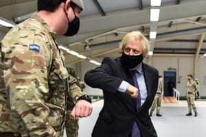 Glasgow, Scotland 
British Prime Minister Boris Johnson meets troops as they set up a vaccination centre in the Castlemilk district. Boris Johnson visits frontline keyworkers stating that there are great benefits of co-operating across the whole of the UK to beat the coronavirus pandemic. Opinion polls in Scotland show rising support for independence ahead of May’s Holyrood elections.