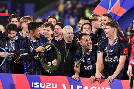 Auckland FC celebrate winning the A-League Men grand final against Sydney FC