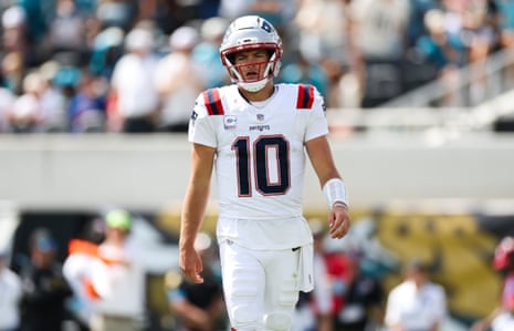 Drake Maye takes in SundayâÂÂs loss to the Jaguars