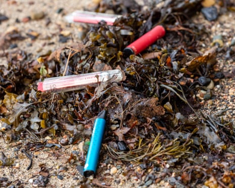 Increase in vapes found on Britain's coastline by beach clean volunteers | Plastics | The Guardian Increase in vapes found on Britain's coastline by beach clean volunteers | Plastics | The Guardian