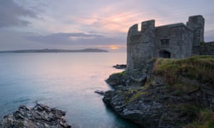 Sunrise over Pendennis Point in Cornwall