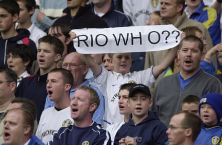 Rio Ferdinand gets a warm welcome back from Leeds fans in 2002.
