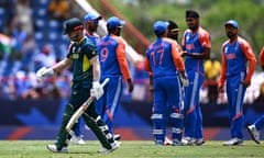 Cricket-WC-2024-T20-AUS-IND<br>Australia's David Warner walks out after being dismissed during the ICC men's Twenty20 World Cup 2024 Super Eight cricket match between Australia and India at Daren Sammy National Cricket Stadium in Gros Islet, Saint Lucia on June 24, 2024. (Photo by Chandan Khanna / AFP) (Photo by CHANDAN KHANNA/AFP via Getty Images)