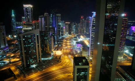 A view across the skyscrapers of the West Bay district of Doha, the Qatari capital