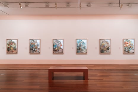 Six paintings on a wall