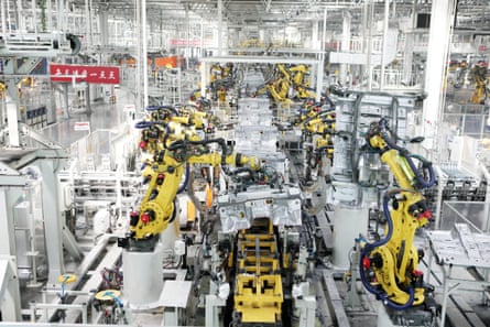 Robots on the production line at the Great Wall Motor in Chongqing, China in 2023.