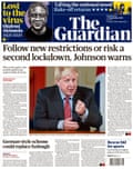 Guardian front page, Wednesday 23 September 2020