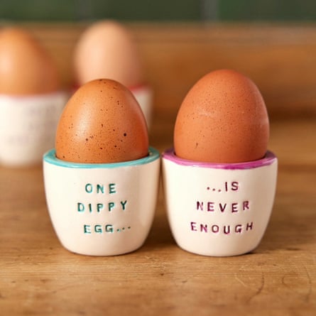 Pair of personalised ceramic egg cups