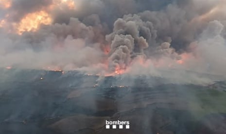 A government-provided photo of the wildfire in Catalonia, Spain, shared on 2 July 2025