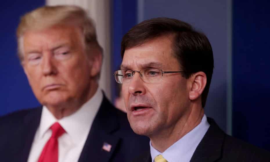 Mark Esper and Donald Trump