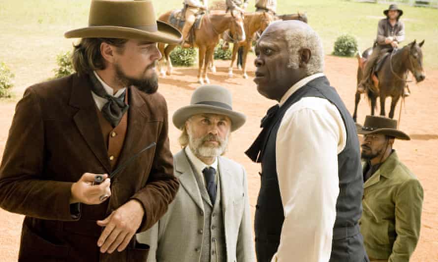 Leonardo DiCaprio, Christoph Waltz and Samuel L Jackson in Django Unchained on 5Star.