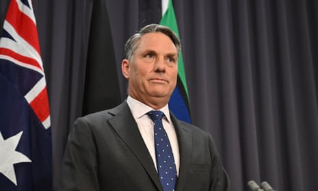 Australia’s deputy prime minister Richard Marles at a press conference at Parliament House in Canberra