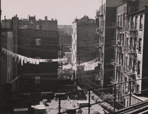 Tenements and Graveyard from Chataham Square El Station, New York, 1946