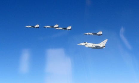 Typhoon pilots intercepting aircraft