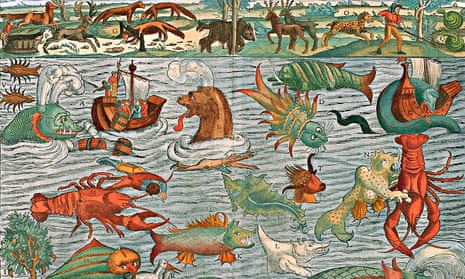 Sea monsters drawn by sixteenth-century German cartographer Sebastian Munster.