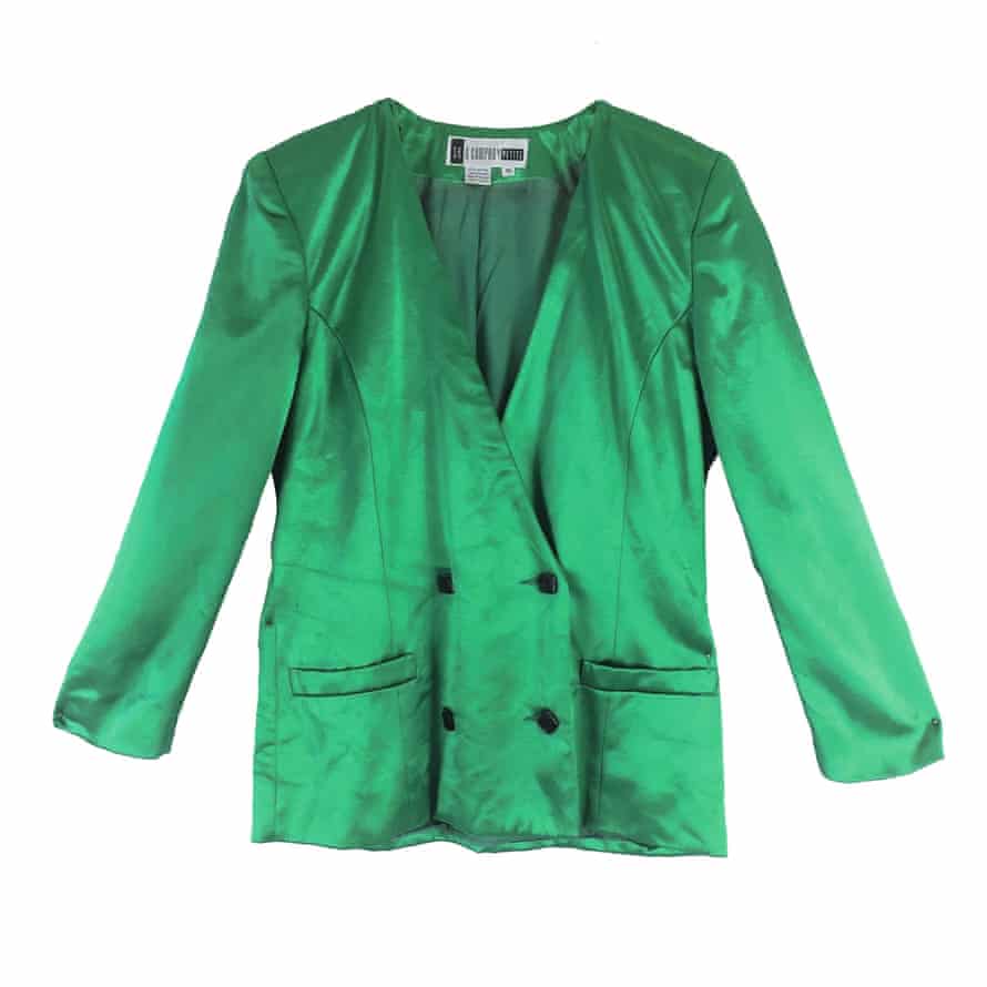 Green silk Double-breasted