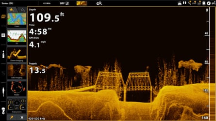 sonar image of a bridge underwater
