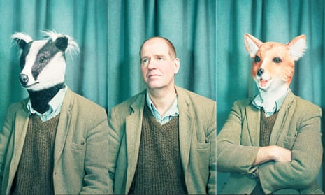 Charles Foster as himself, in a badger and in a fox mask