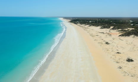 Aerial View of Cable Beach, Broome, Kimberley Region, Western Australia, WA,