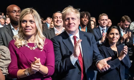 Boris Johnson at the Conservative party conference at the Manchester Convention Centre in 2019.