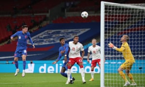 England’s Mason Mount is unmarked and heads goalwards.