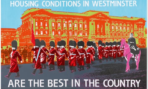 On Average Housing Conditions in Westminster Are the Best in the Country poster, 1988, John Phillips