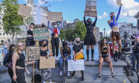 Black Lives Matter protesters in central London. 