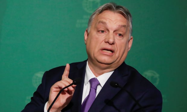 Hungarian prime minister Viktor Orbán speaks during a business conference in Budapest.