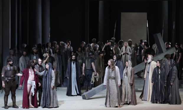 A rehearsal for the 42nd Passion Play in Oberammergau, Germany, May 2022, delayed for two years by Covid. AP Photo/Matthias Schrader