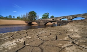 Low water at Grassholme Reservoir in County Durham.