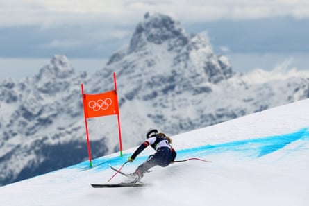 Lindsey Vonn in practice for the downhill