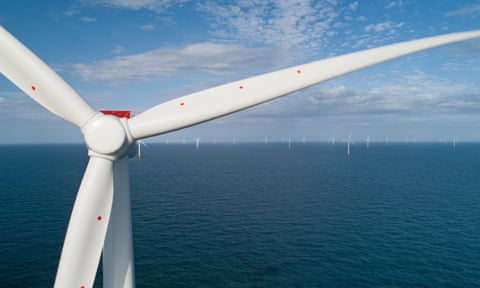 Wind turbine in offshore windfarm