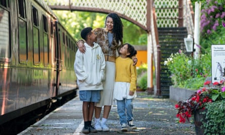 From left: Tylan Bailey as Perry, Ida Brooke as Becks and Ava McCarthy as Phoebe in The Primrose Railway Children.