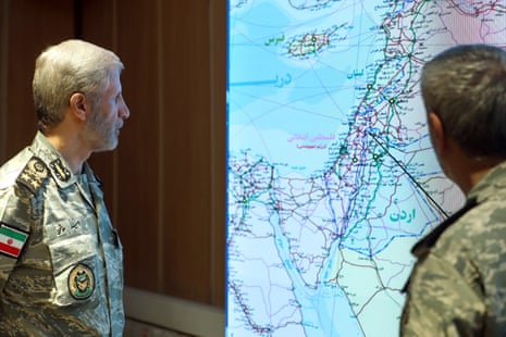 Commander-in-chief of the Iranian Army Amir Hatami closely follows the developments at the Iranian Army's Combat Command Room in Tehran, Iran on June 23, 2025.