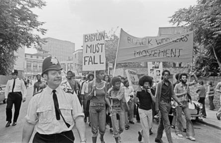A demonstration in Brixton, south London, by the Black Workers’ Movement in 1973.