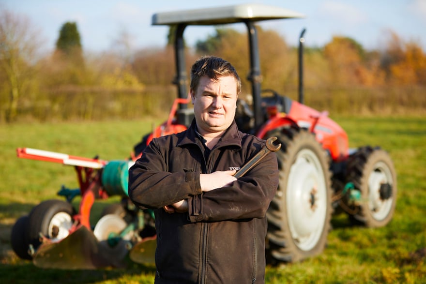 Ashley Boyles, who competed for England at the 2018 World Ploughing Championships, at home in Lincolnshire.