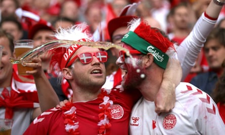 Danish fans at the group game against Russia