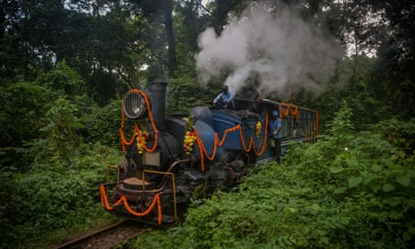 The historic train takes passengers on a ‘jungle tea safari’ service in Sukna, West Bengal, in August 2021. 