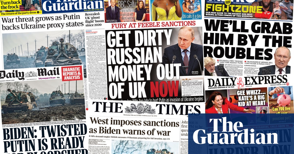‘Grab him by the roubles’: How the papers covered the threat of war in Ukraine