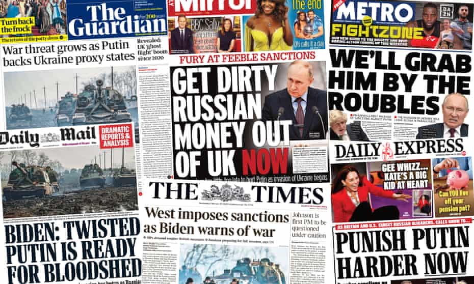 Uk papers composite featuring the Guardian, The Times, Mirror, Daily Express, Metro, Daily Mail